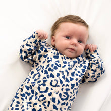 Blue Leopard print cotton Sleepsuit: 3-6 M