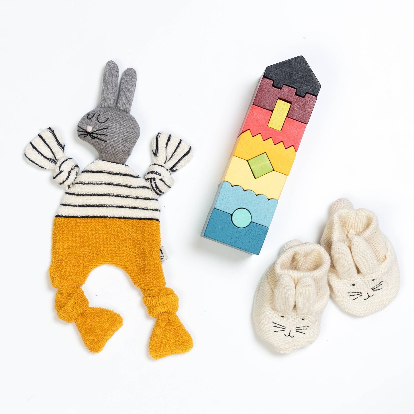Cotton Knit Baby Slipper Socks: Rabbit