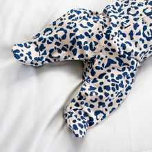 Blue Leopard print cotton Sleepsuit: 3-6 M