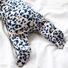Blue Leopard print cotton Sleepsuit: 3-6 M