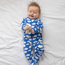 Blue cloud cotton sleepsuit: 3-6 M