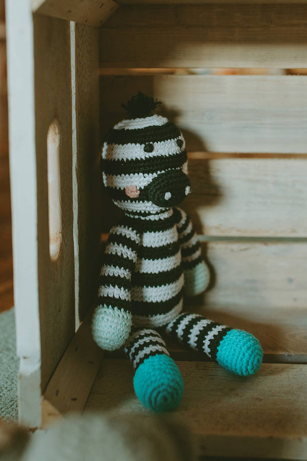 Crochet Baby Toy Raccoon rattle