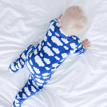 Blue cloud cotton sleepsuit: 3-6 M