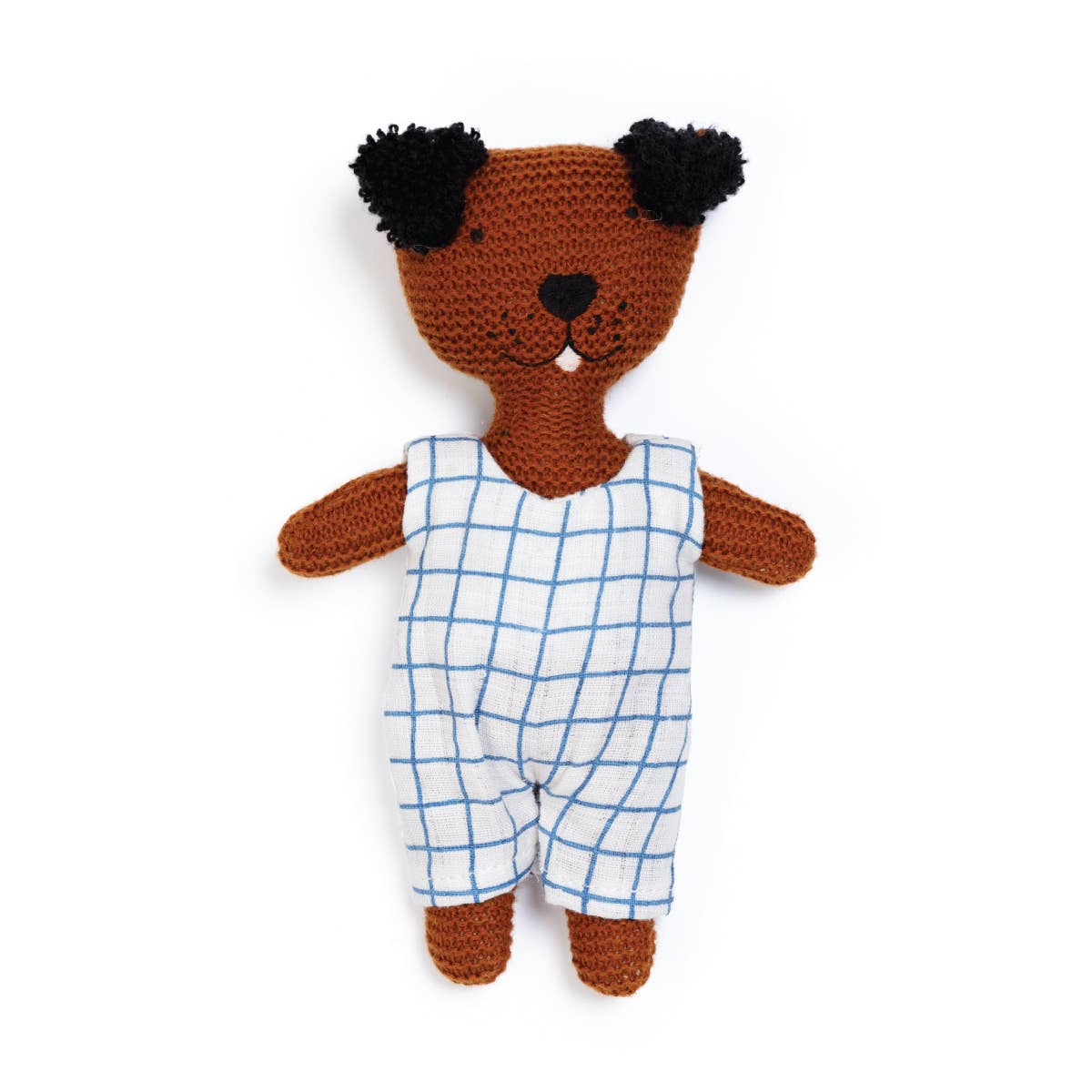 Cotton Knit Child's Rattle Toy: Dog