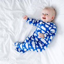 Blue cloud cotton sleepsuit: 3-6 M