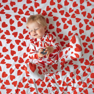 Love Heart cotton sleepsuit: Newborn