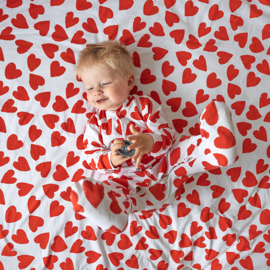Love Heart cotton sleepsuit: 12-18 M