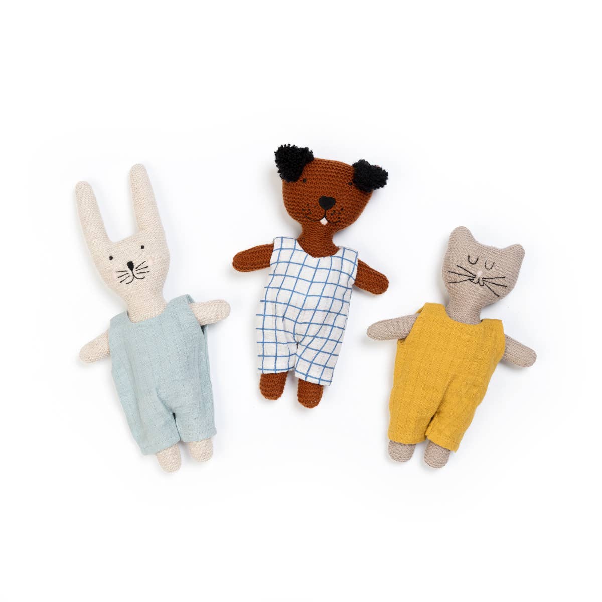 Cotton Knit Child's Rattle Toy: Rabbit
