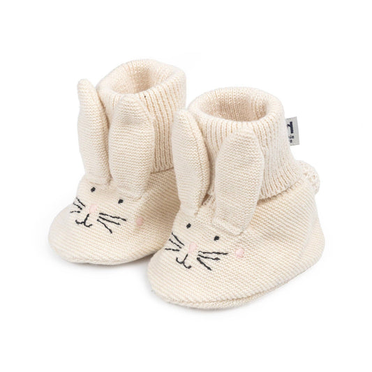 Cotton Knit Baby Slipper Socks: Rabbit