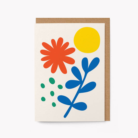 Flower and Sun - Everyday Greeting Card: Standard cello