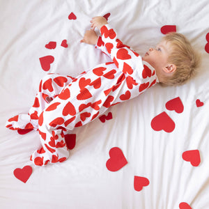 Love Heart cotton sleepsuit: Newborn