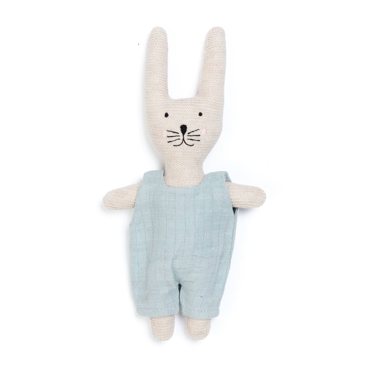Cotton Knit Child's Rattle Toy: Rabbit