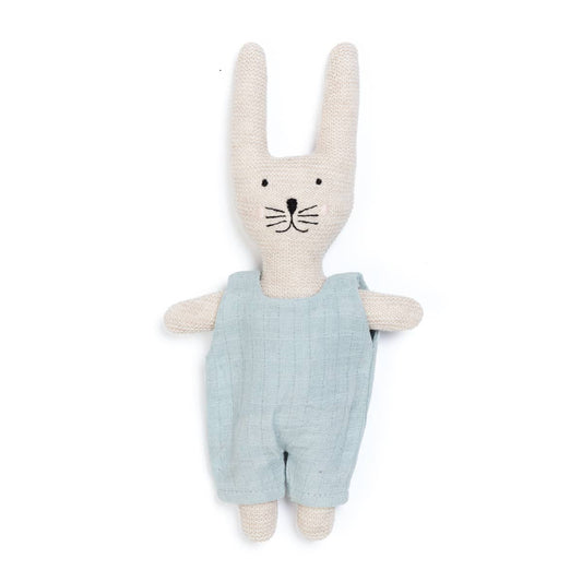 Cotton Knit Child's Rattle Toy: Rabbit