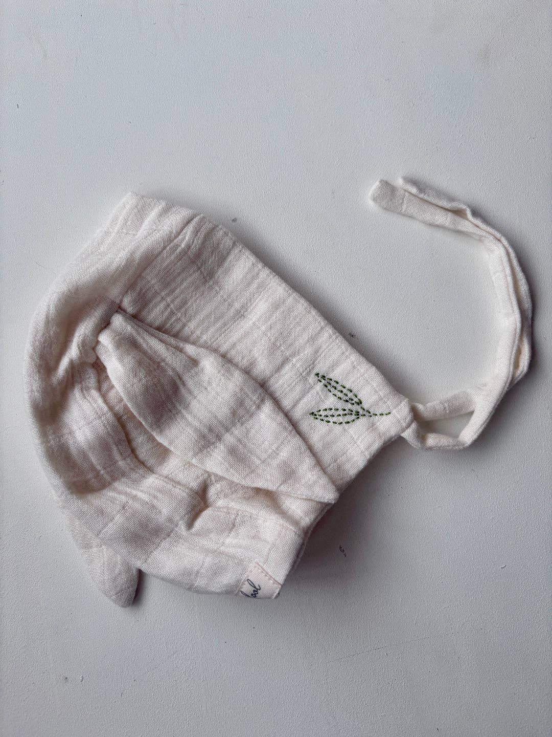 Organic cotton bunny ear bonnet: 6-12
