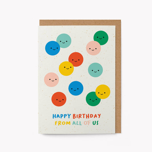 Happy birthday from all of us - Greeting Card: English / Standard cello