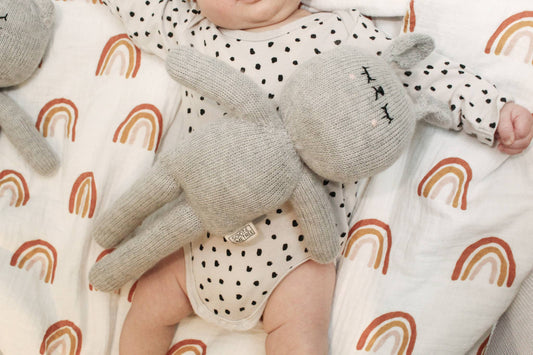Handmade grey cuddle bunny