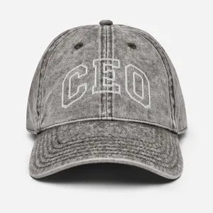 CEO Cap with Burgundy embroidery -Charcole Grey- by kikina