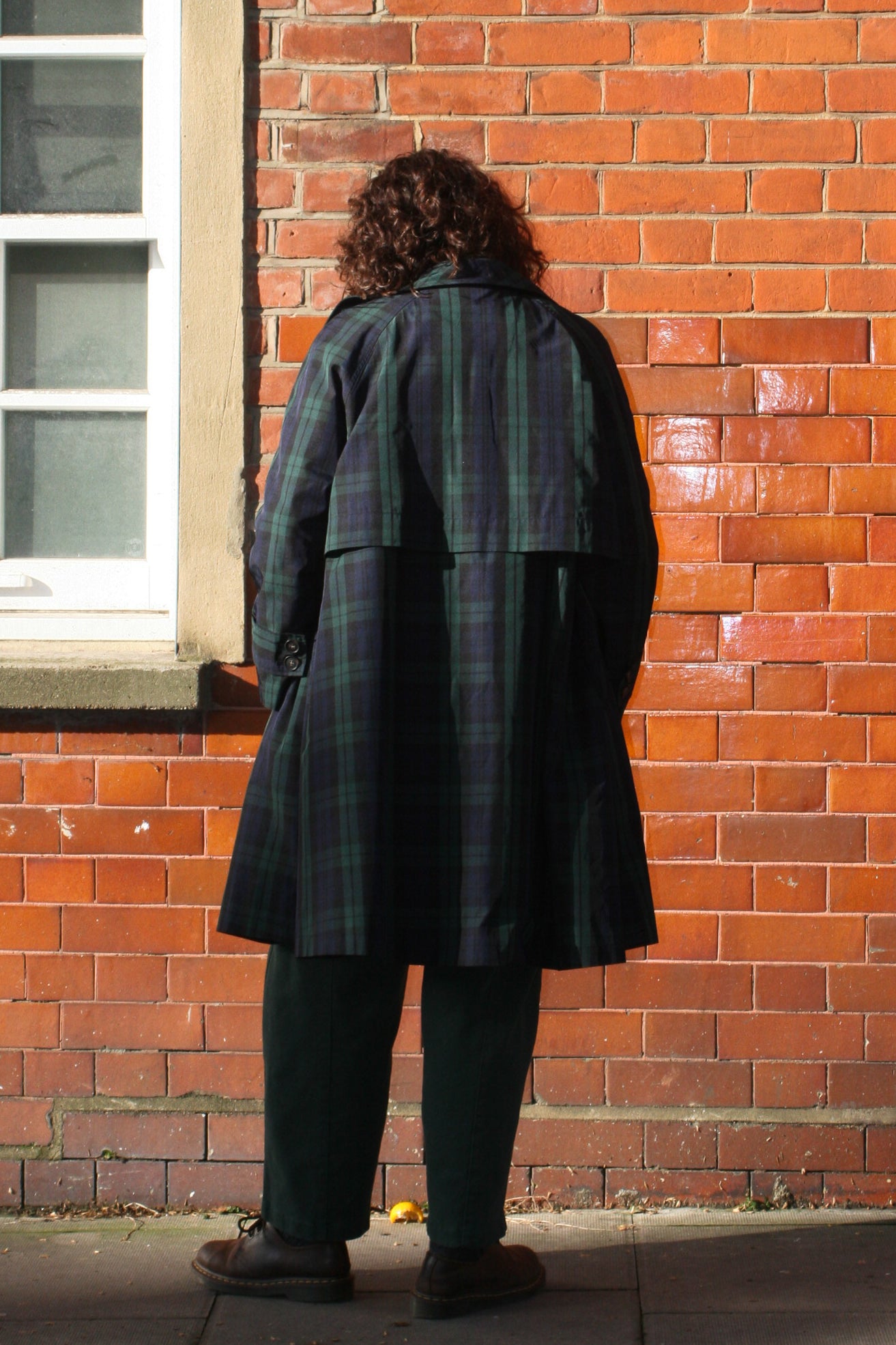 Trench coat -Green check-