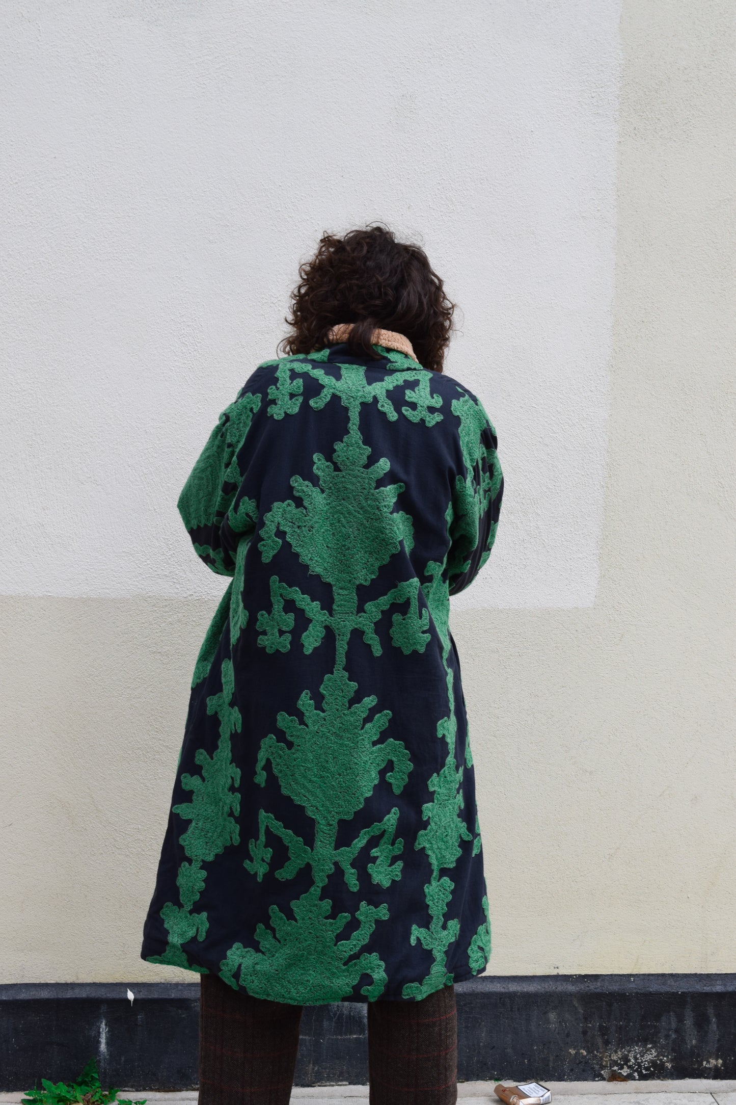 EMBROYDARY LONG COAT  -GREEN- BY EDL