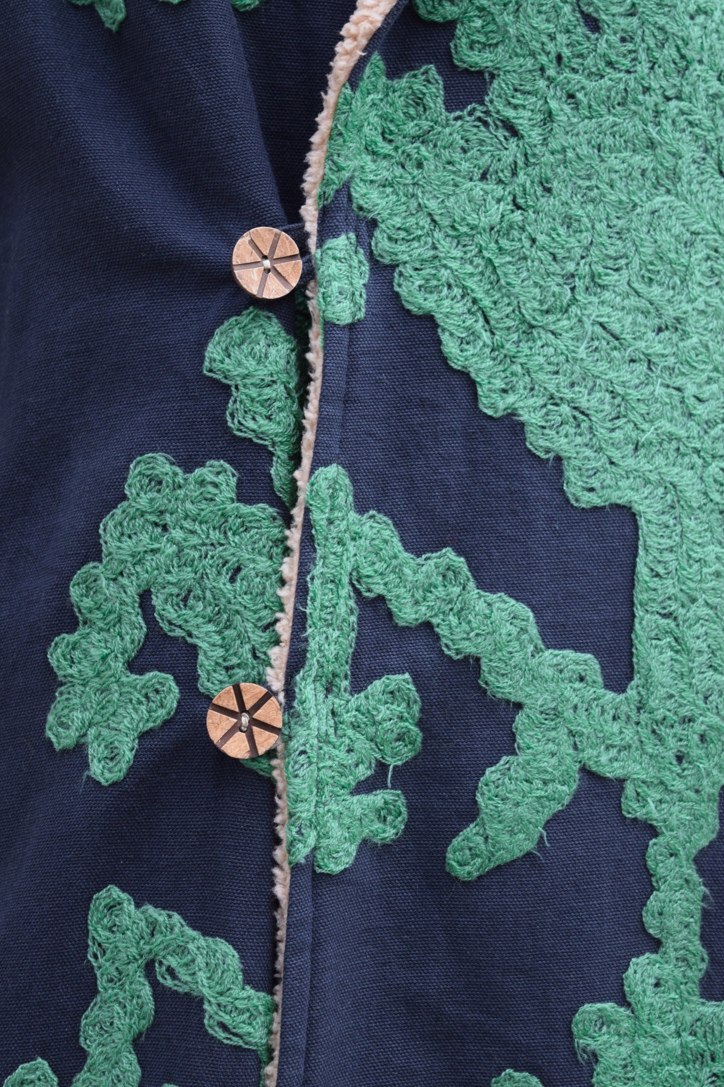 EMBROYDARY LONG COAT  -GREEN- BY EDL