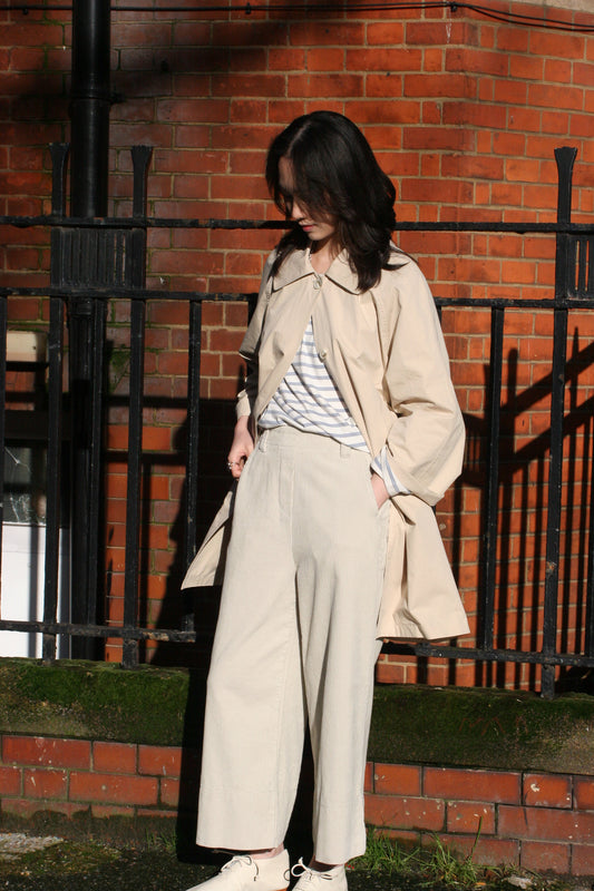 Half A line coat -Beige-