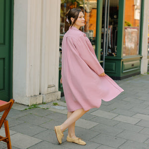Textured Cotton B.D. Dress -Pink-