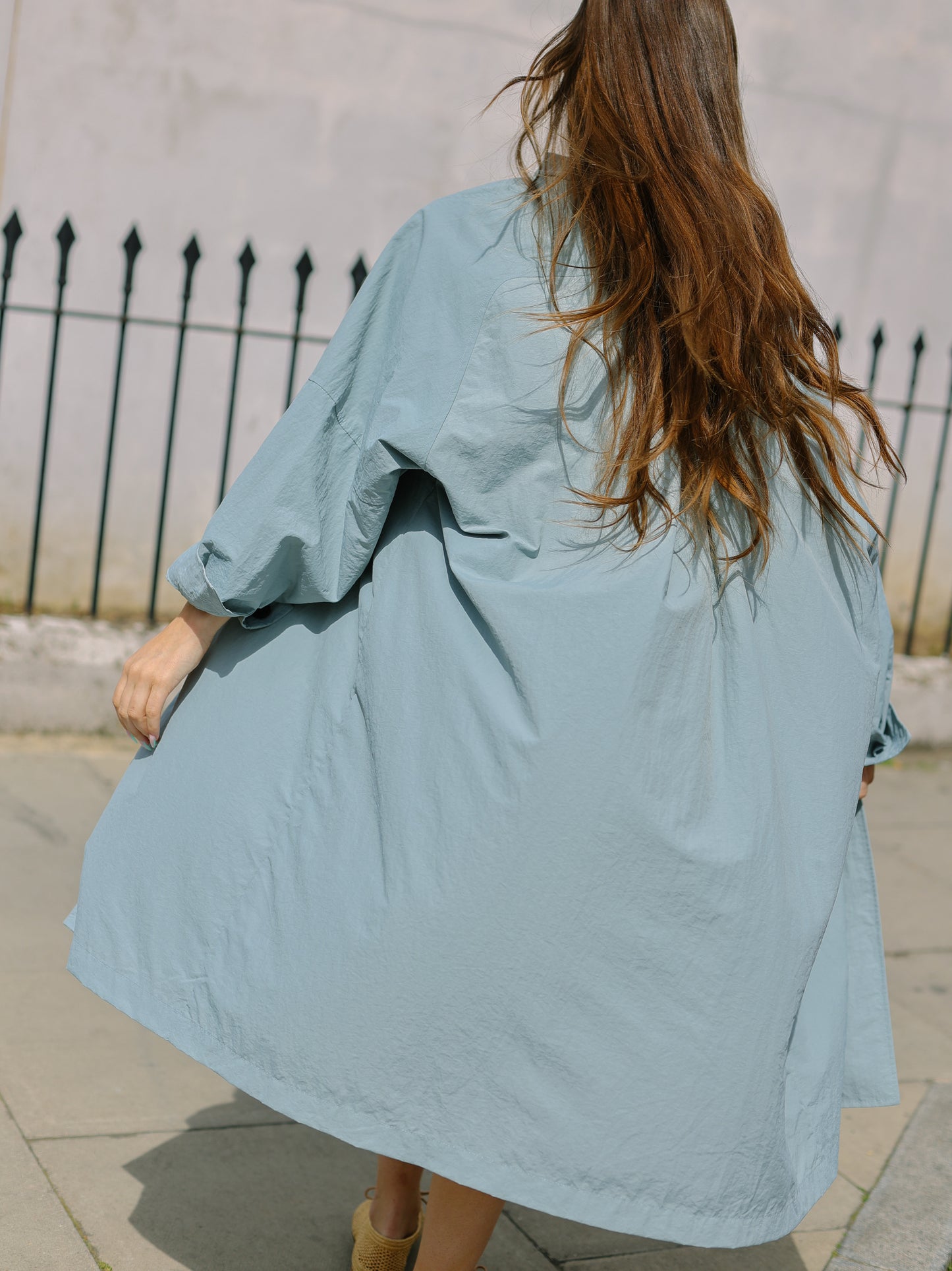 Summer light long Coat -Light blue-