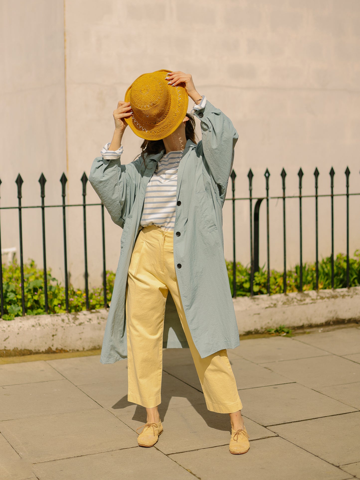 Summer light long Coat -Light blue-