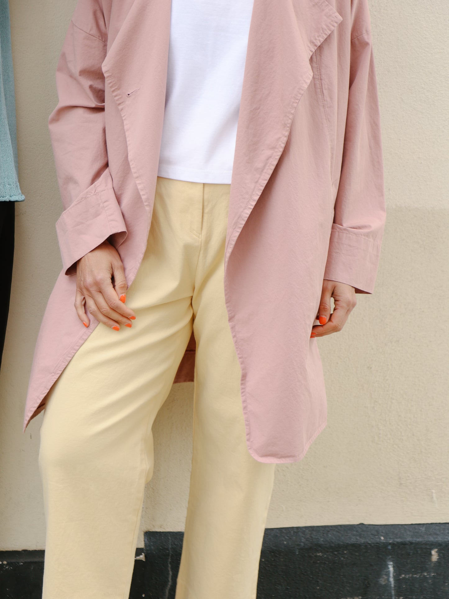 Pleated cropped trousers -Lemon Yellow-