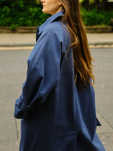 Single breasted trench coat -Navy-