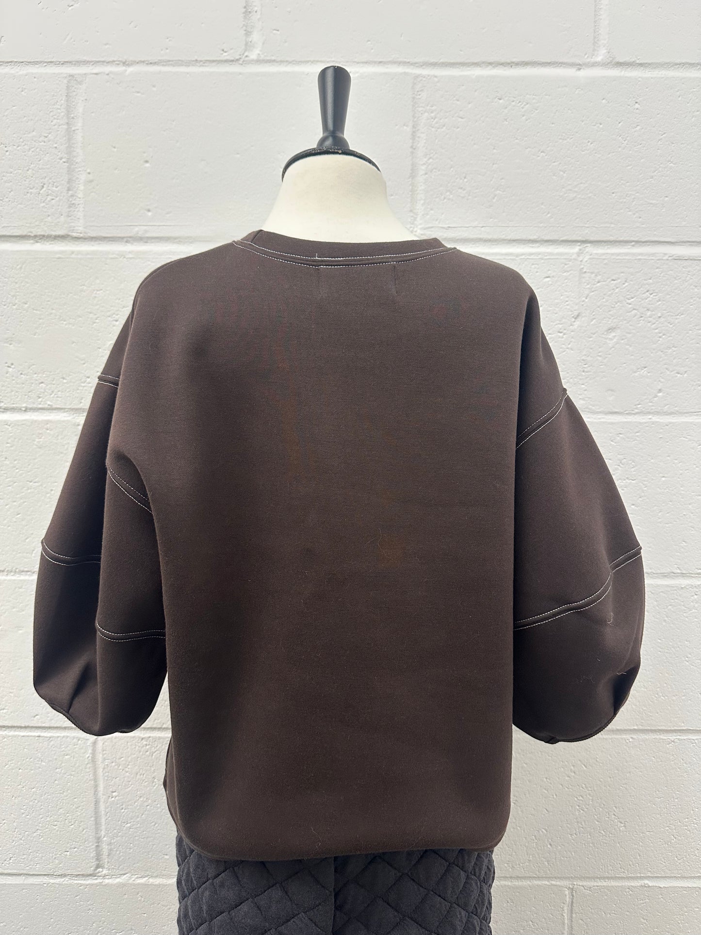 Stitch Volume T with Brushed lining -BROWN-