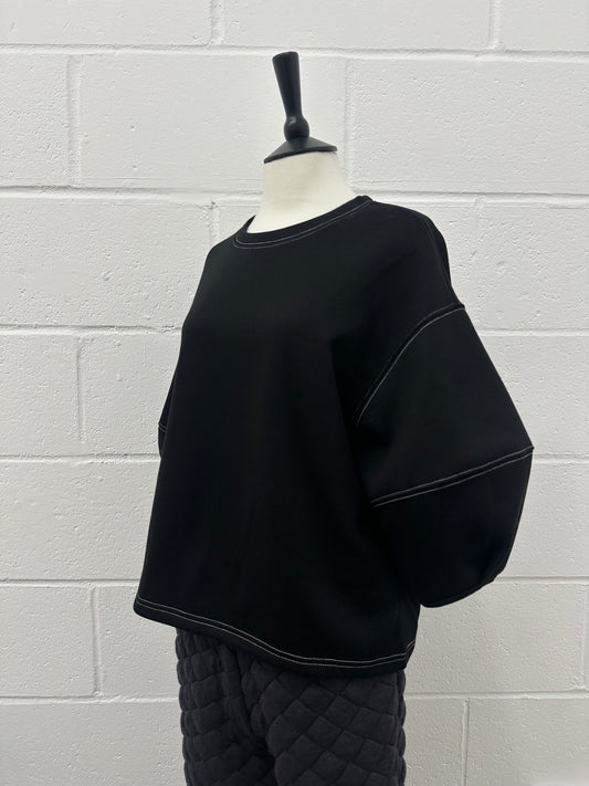 Stitch Volume T with Brushed lining -BLACK-