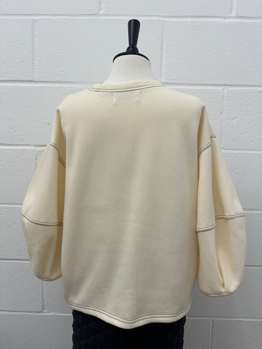 Stitch Volume T with Brushed lining -IVORY-