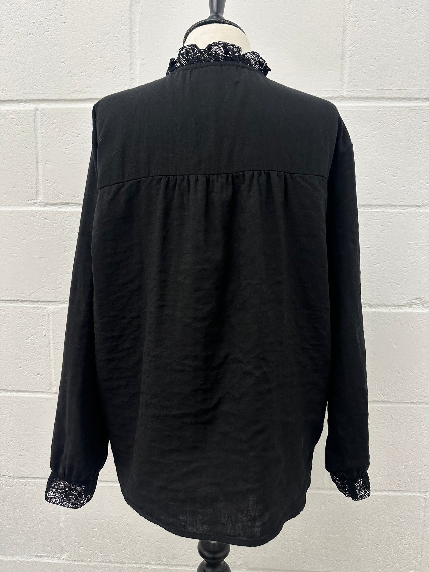 Cotton stand neck Shirts -Black-