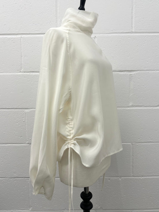 Side sherring shirts top -White-