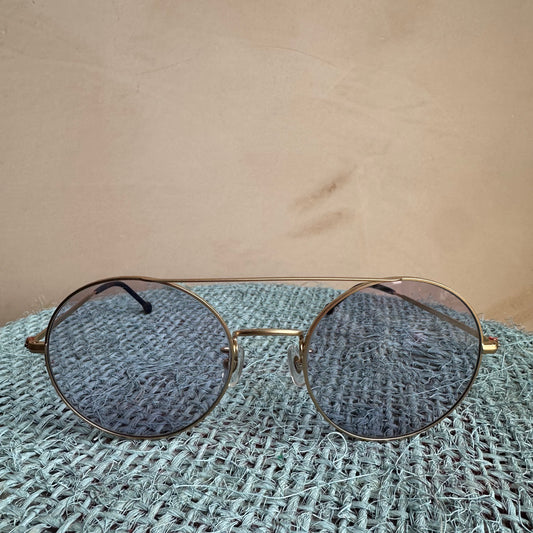 Bates Avenue 2  VERYNERD Sunglass Mat Gold Titanium frame x light blue lens UV400