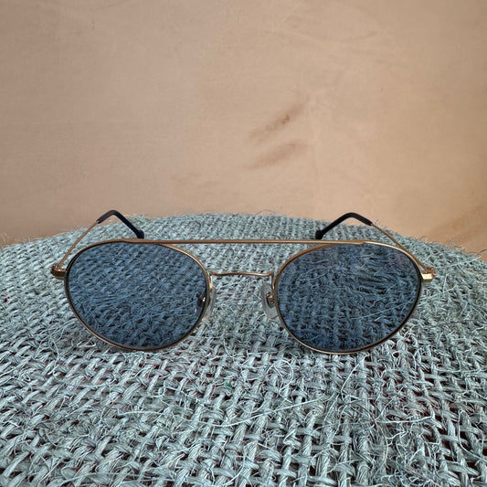 Mercury 2  VERYNERD Sunglass Mat Gold Titanium frame x light blue lens UV400
