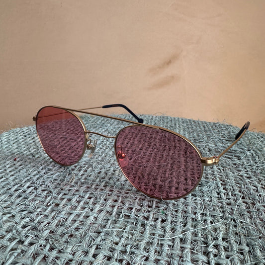 Mercury 2  VERYNERD Sunglass Mat Gold Titanium frame x Pink lens UV400
