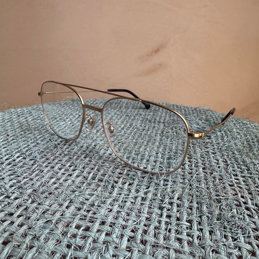 Peckhams VERYNERD Sunglass Mat Gold Titanium frame x clear lens UV400