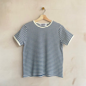 RIB STRIPE TEE -NAVY-