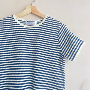 RIB STRIPE TEE -NAVY-