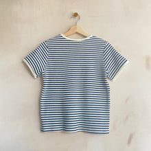 RIB STRIPE TEE -NAVY-