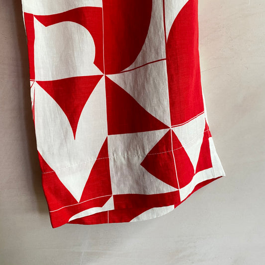 Geometrical Trousers - Red -