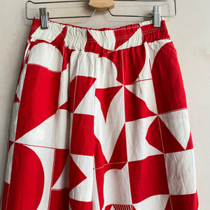 Geometrical Trousers - Red -