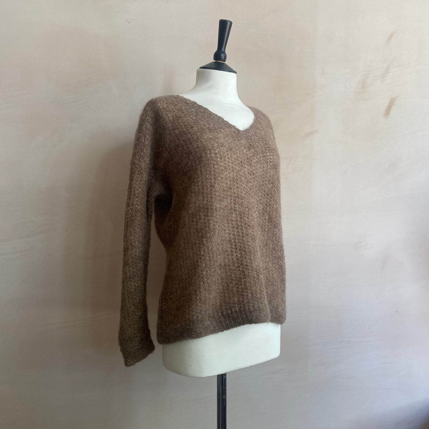 Brigette Loom v-neck Knitwear - Taupe -