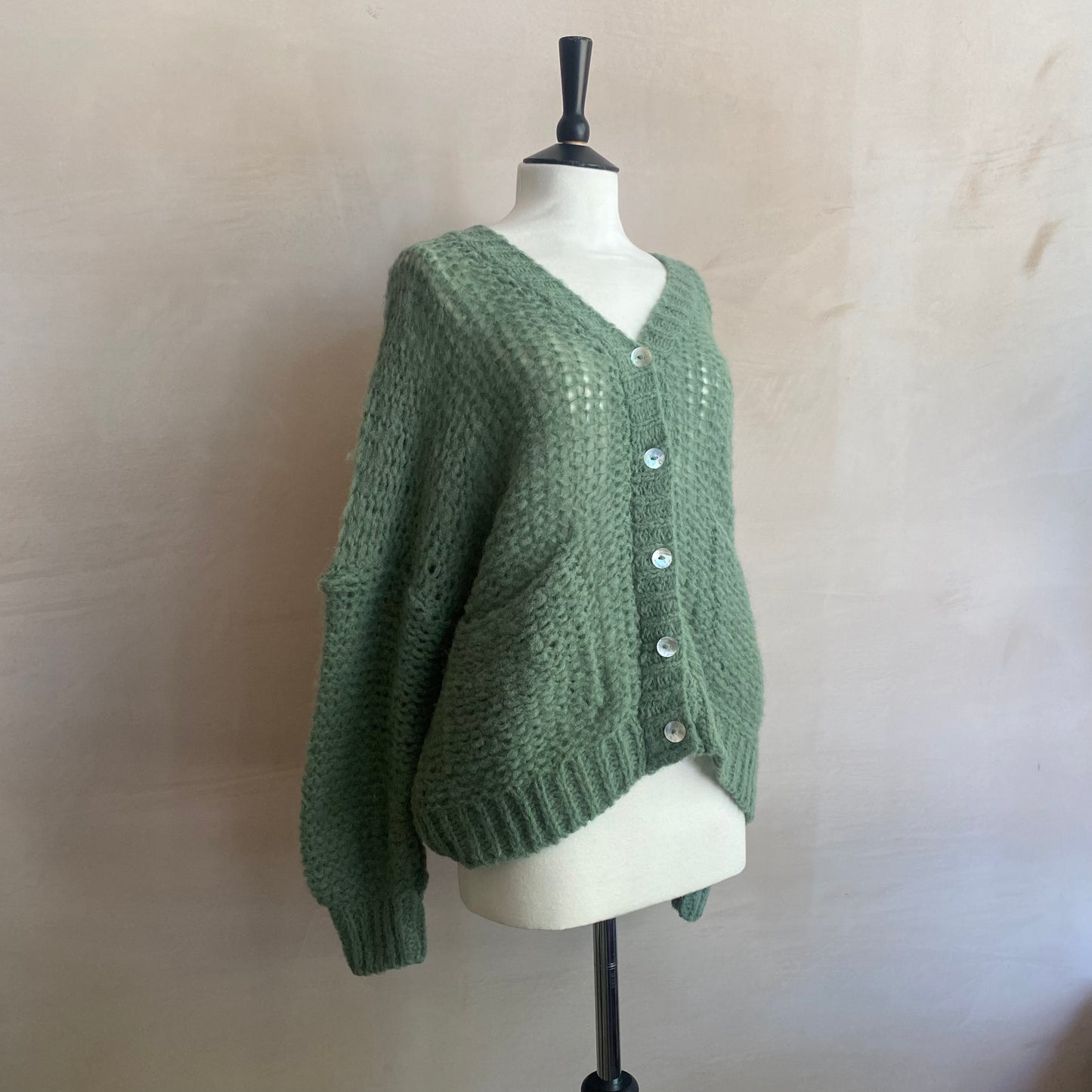 Emma Light Cardigan - Forest Green -