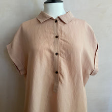 Front Button Shirt Dress -  Inky Pink -