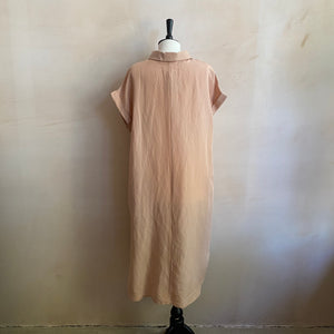 Front Button Shirt Dress -  Inky Pink -
