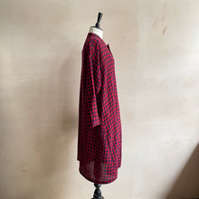 Mao Collar Long Wool JK -Red & Navy-