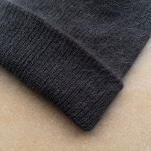 Fluffy Angora knit Beanie-Brown Khaki -